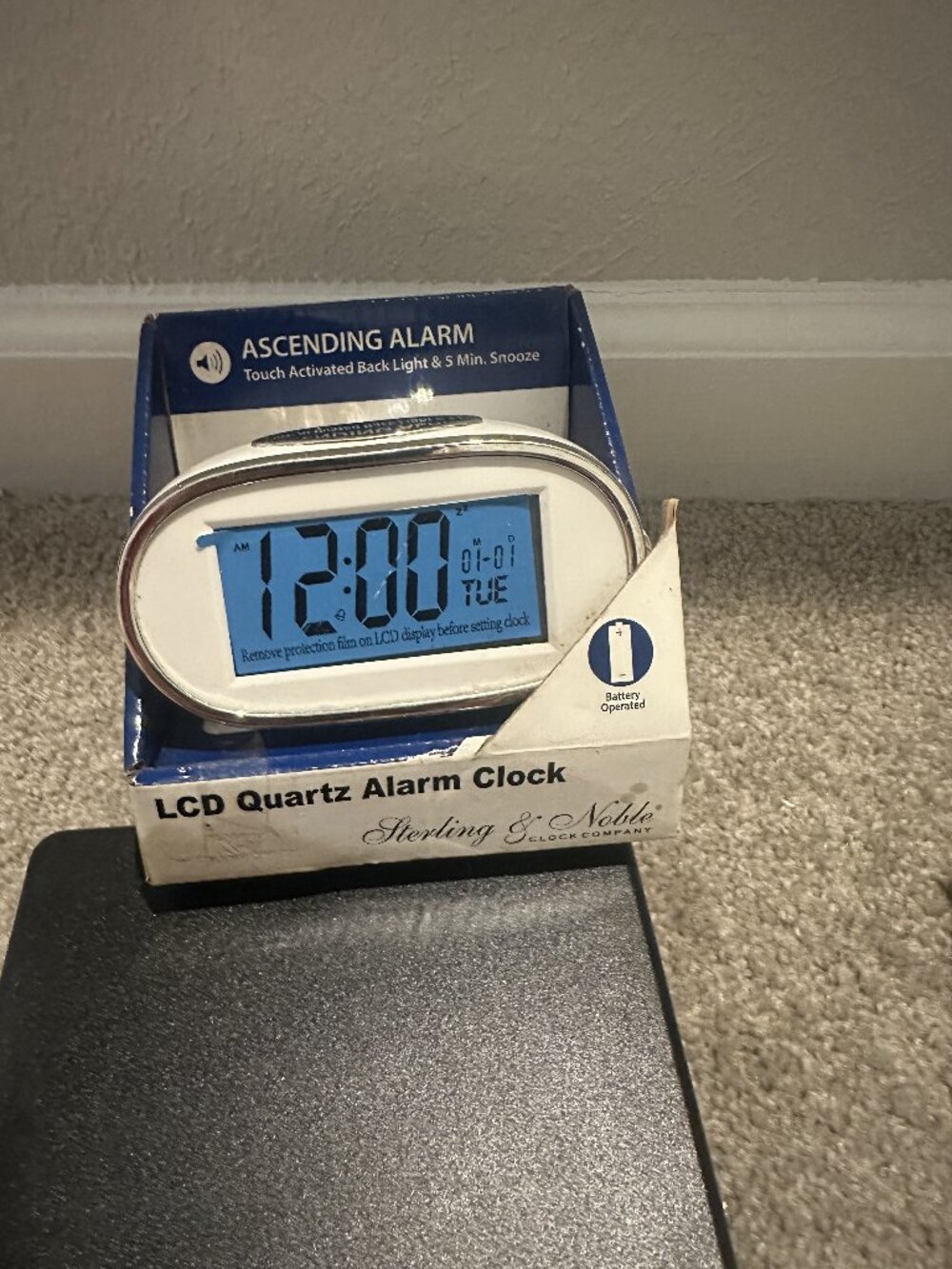 Sterling & Noble LCD Quartz Alarm Clock Open Box